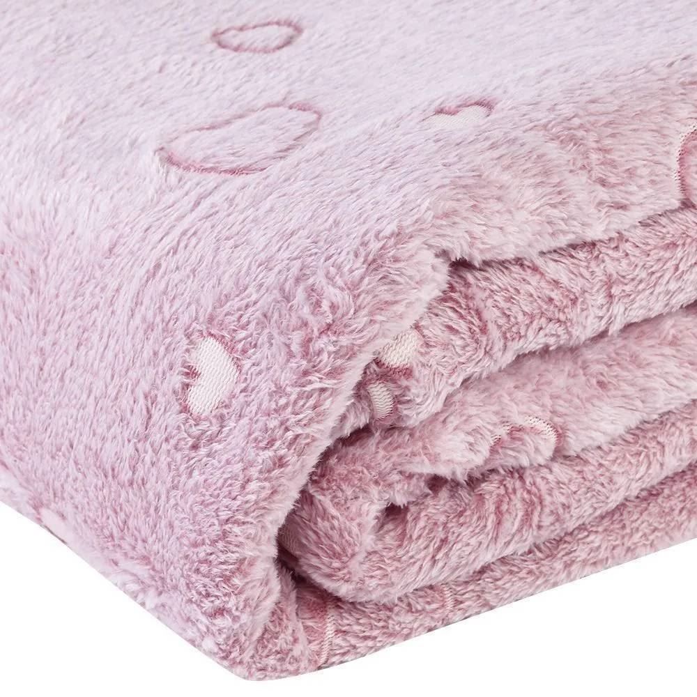 Cobertor Casal Microfibra 3D Havan Casa - Coração Rose