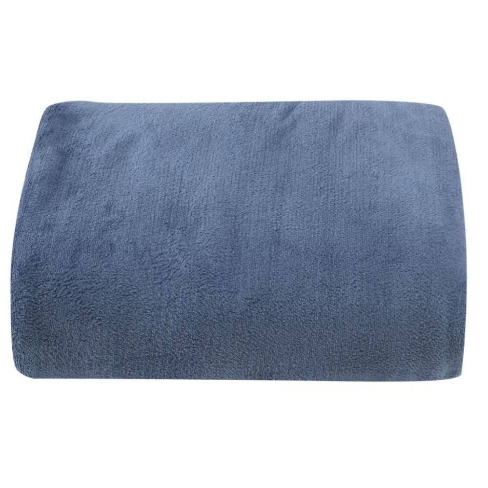 Cobertor Casal Microfibra Liso Paris Havan Casa - Azul Marfim 