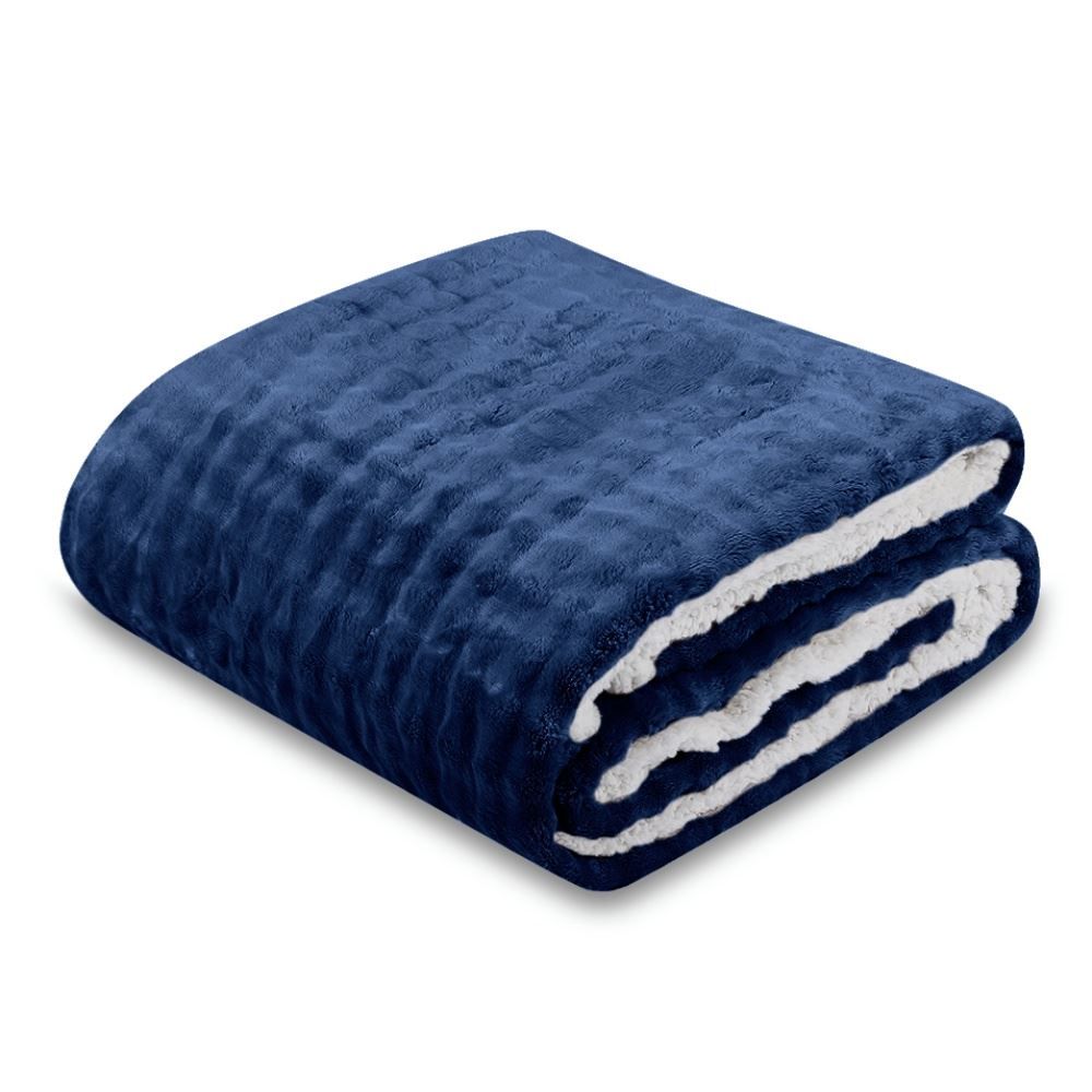 Cobertor Casal Requinte Sherpa Havan Casa - Midnight Blue