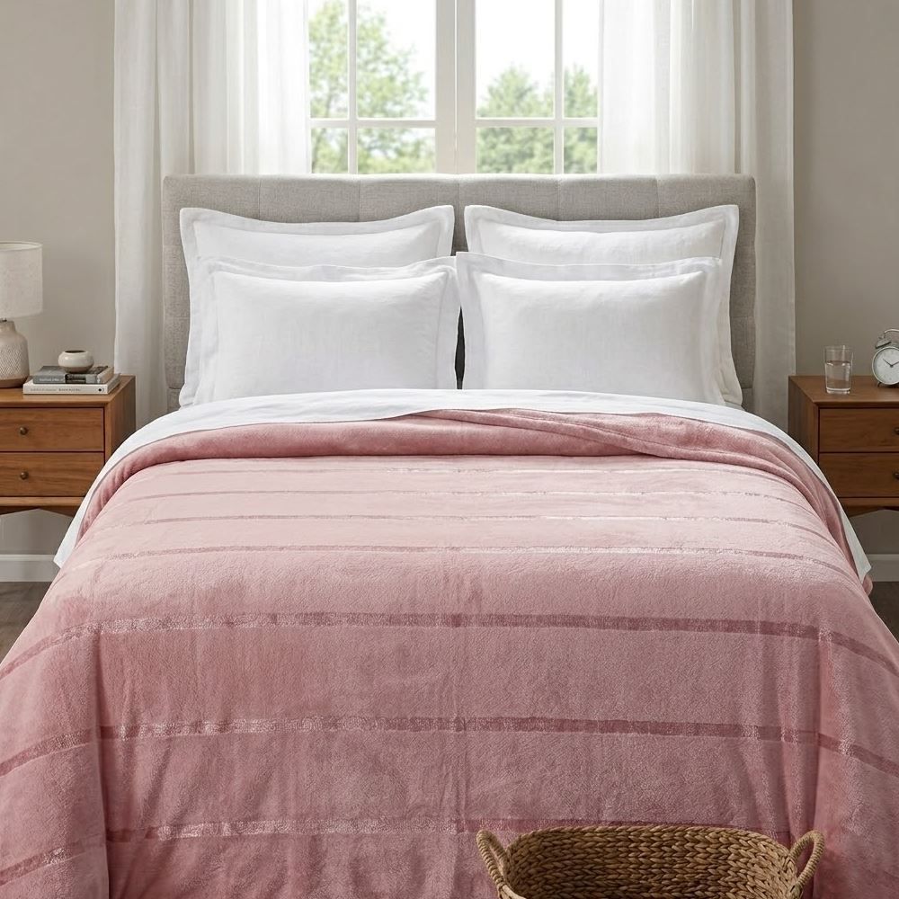 Cobertor King 100% Poliéster Elegance Havan Casa - Rosa Pétala