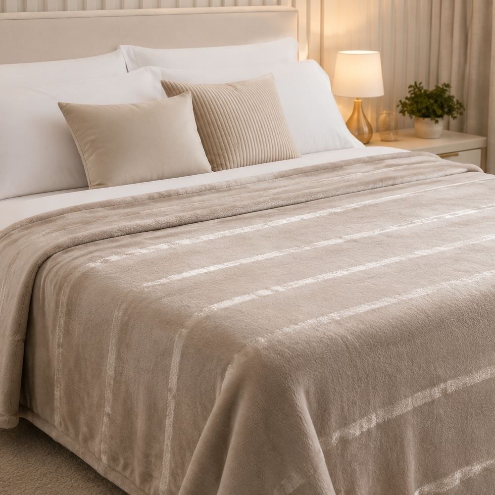 Cobertor King 100% Poliéster Elegance Havan Casa - Cru