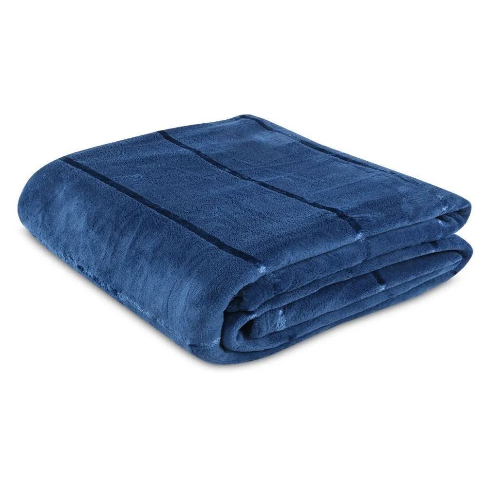 Cobertor King 100% Poliéster Elegance Stripe Havan Casa - Azul Oceânico 