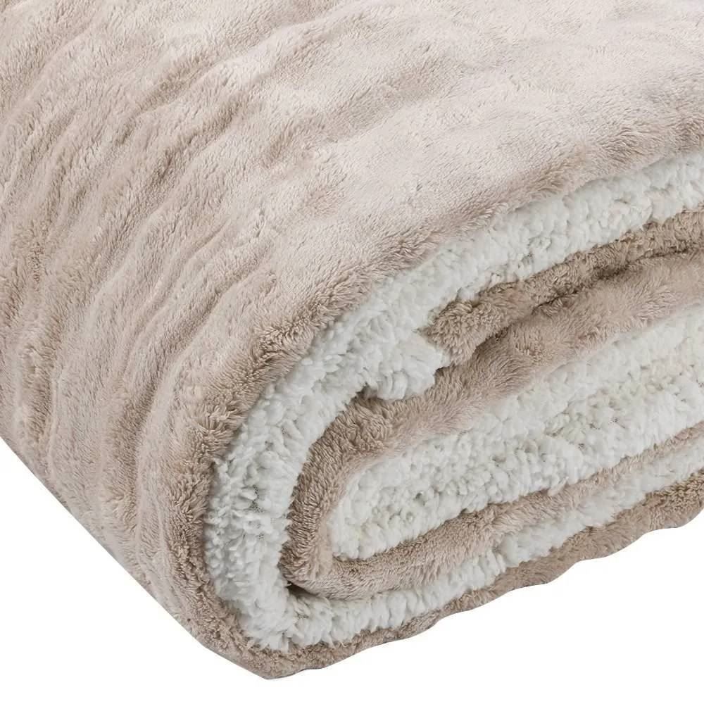 Cobertor King Requinte Sherpa Havan Casa - Bege