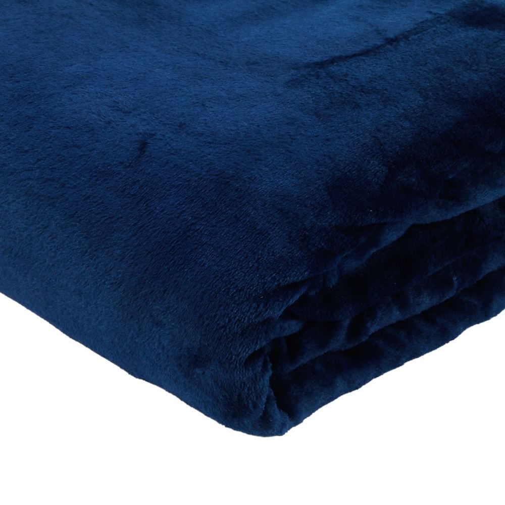 Cobertor Queen Liso 100% Poliéster Premier Havan Casa - Azul