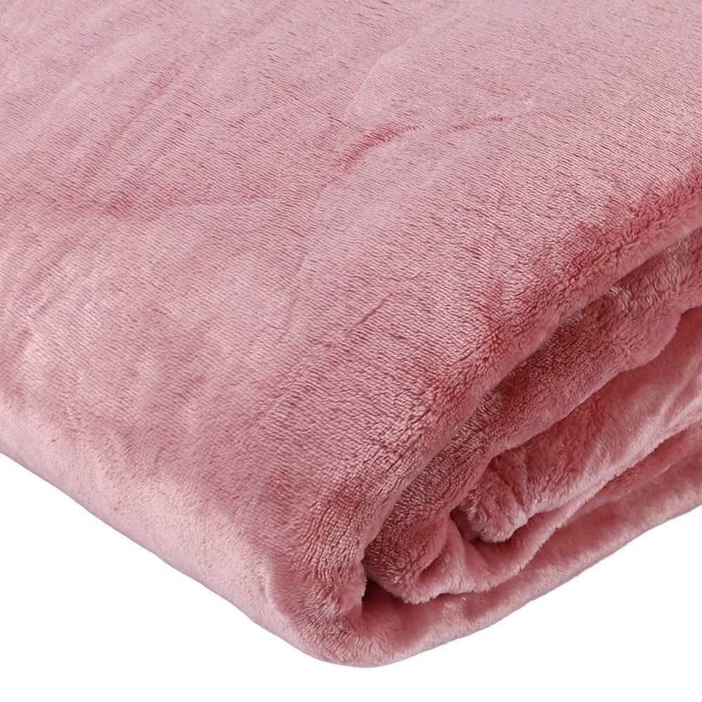 Cobertor Queen Liso 100% Poliéster Premier Havan Casa - Rosa Pétala