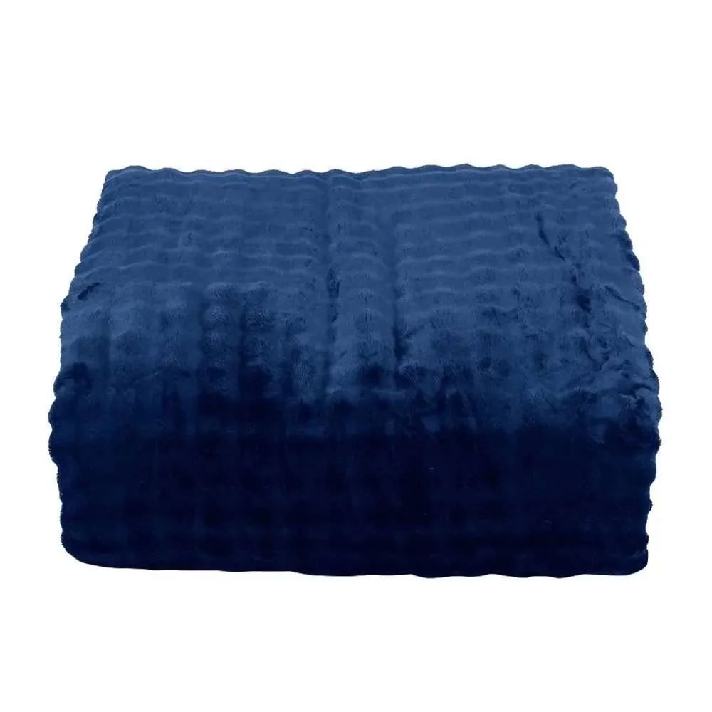 Cobertor Requinte Queen Sherpa Havan Casa - Midnight