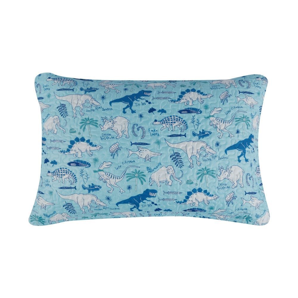Kit Colcha Solteiro Dupla Face Matelado Havan Kids 2 pçs - Dino Happy Turquesa