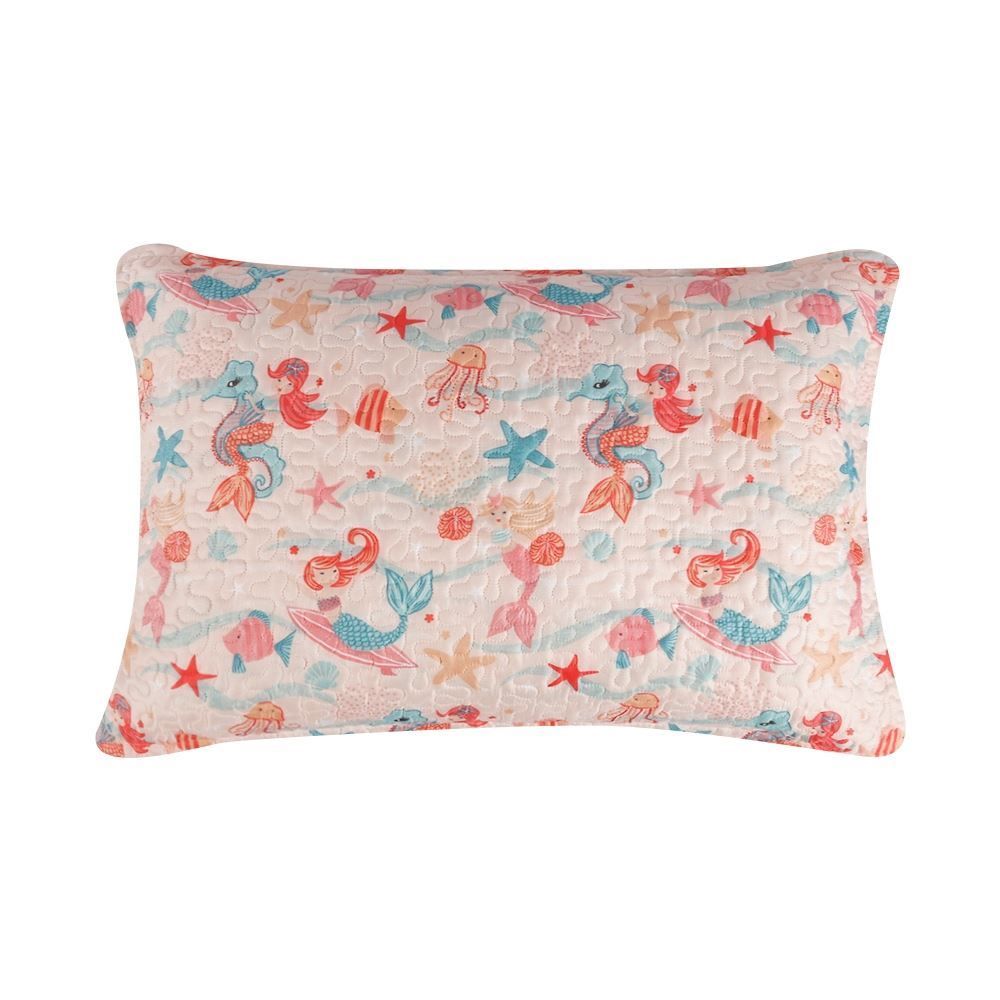 Kit Colcha Solteiro Dupla Face Matelado Havan Kids 2 pçs - Sereia Kids Salmão
