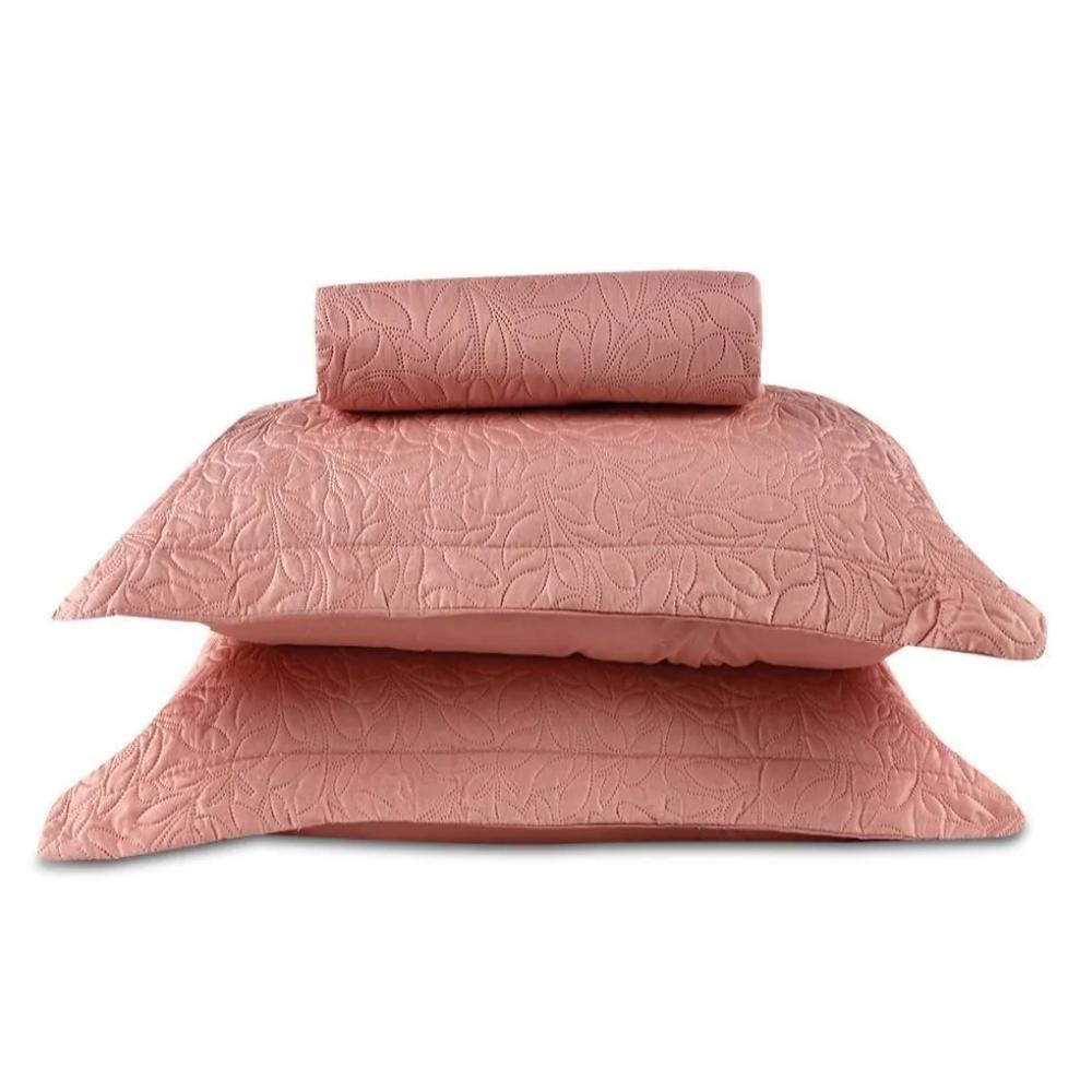 Kit Colcha King 100% Poliéster Lisa Versalhes Havan Casa 3 Pçs - Rose