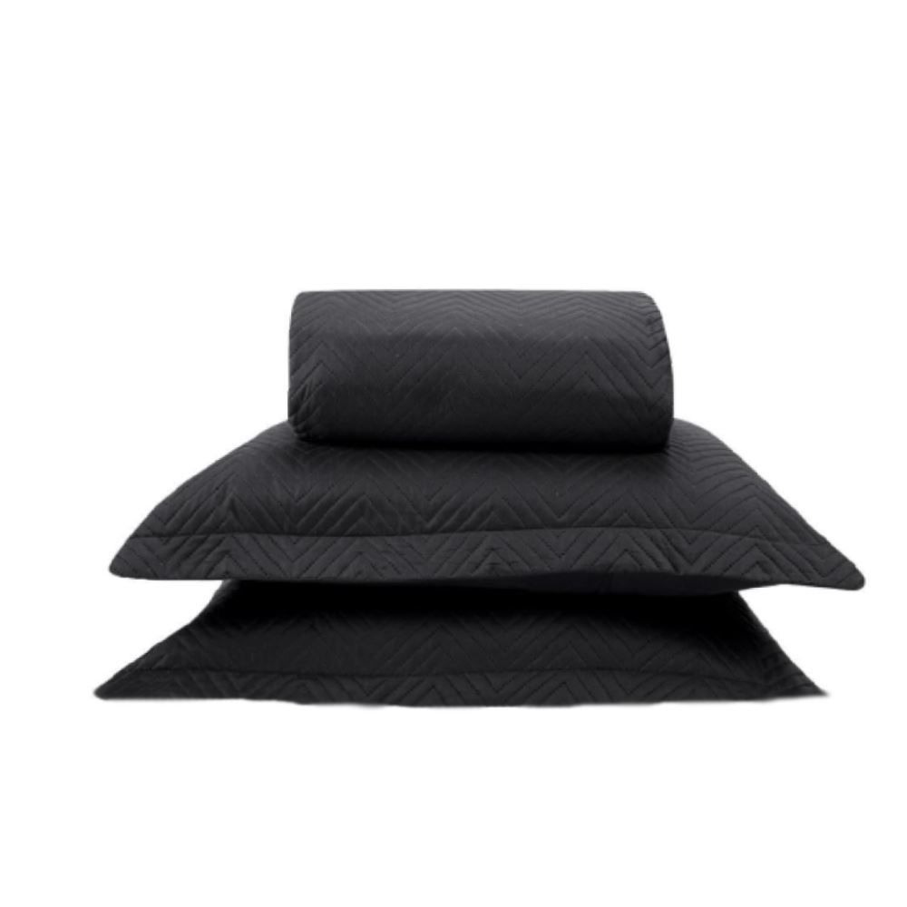 Kit Colcha King Lisa Versalhes Havan Casa 3 pçs  - Preto