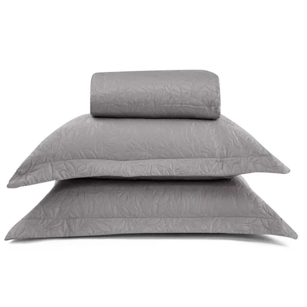 Kit Colcha King Lisa Versalhes Havan Casa 3 pçs  - Cinza 16-3850