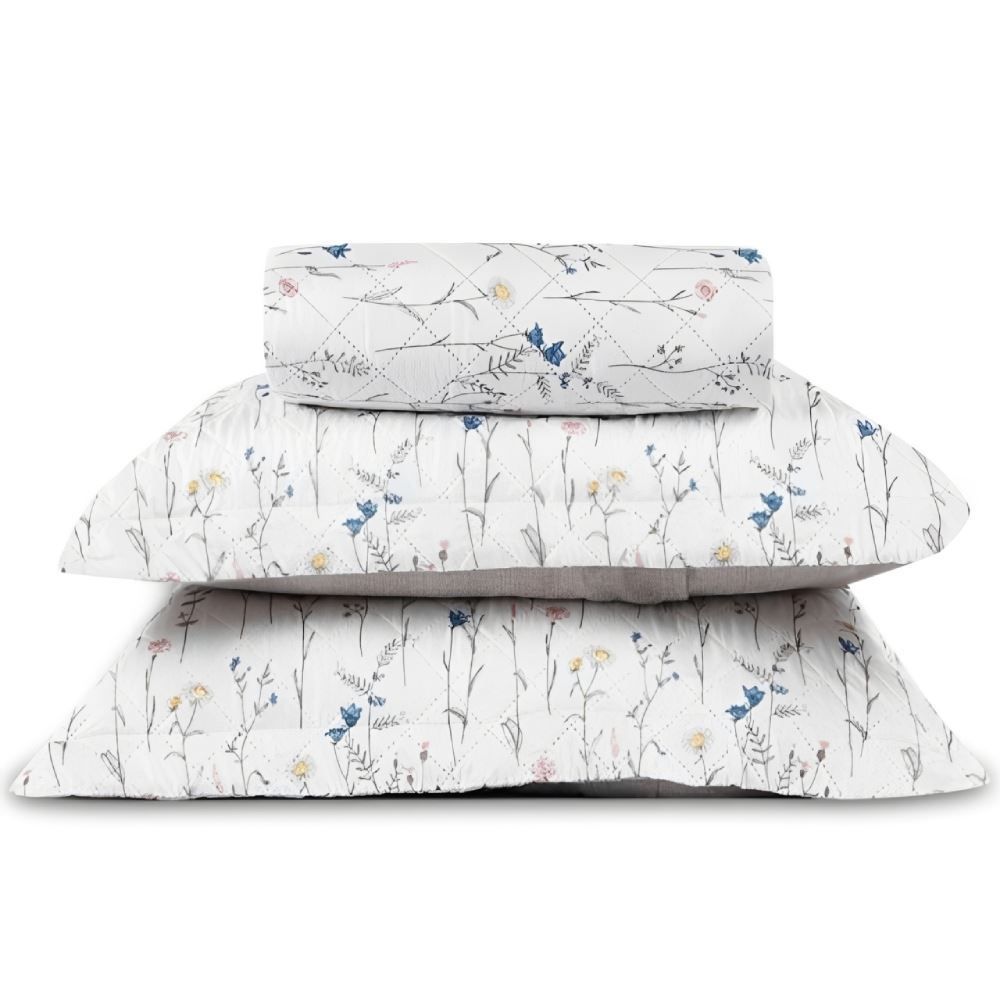 Kit Colcha King Versalhes Estampada Havan Casa 3 Peças - Floral Off