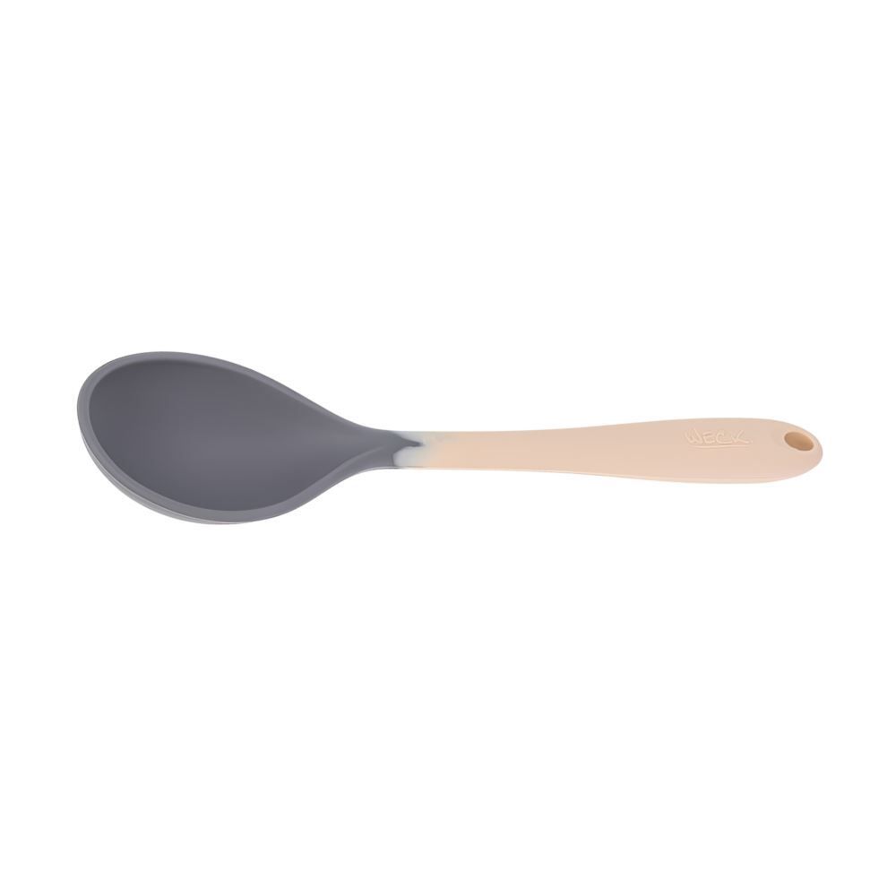 Colher de Servir Silicone 28Cm Creme e Cinza Weck