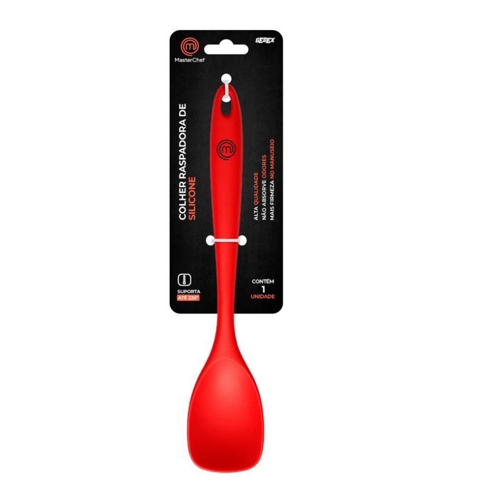 Colher Raspadora de Silicone Masterchef Gedex - Vermelho