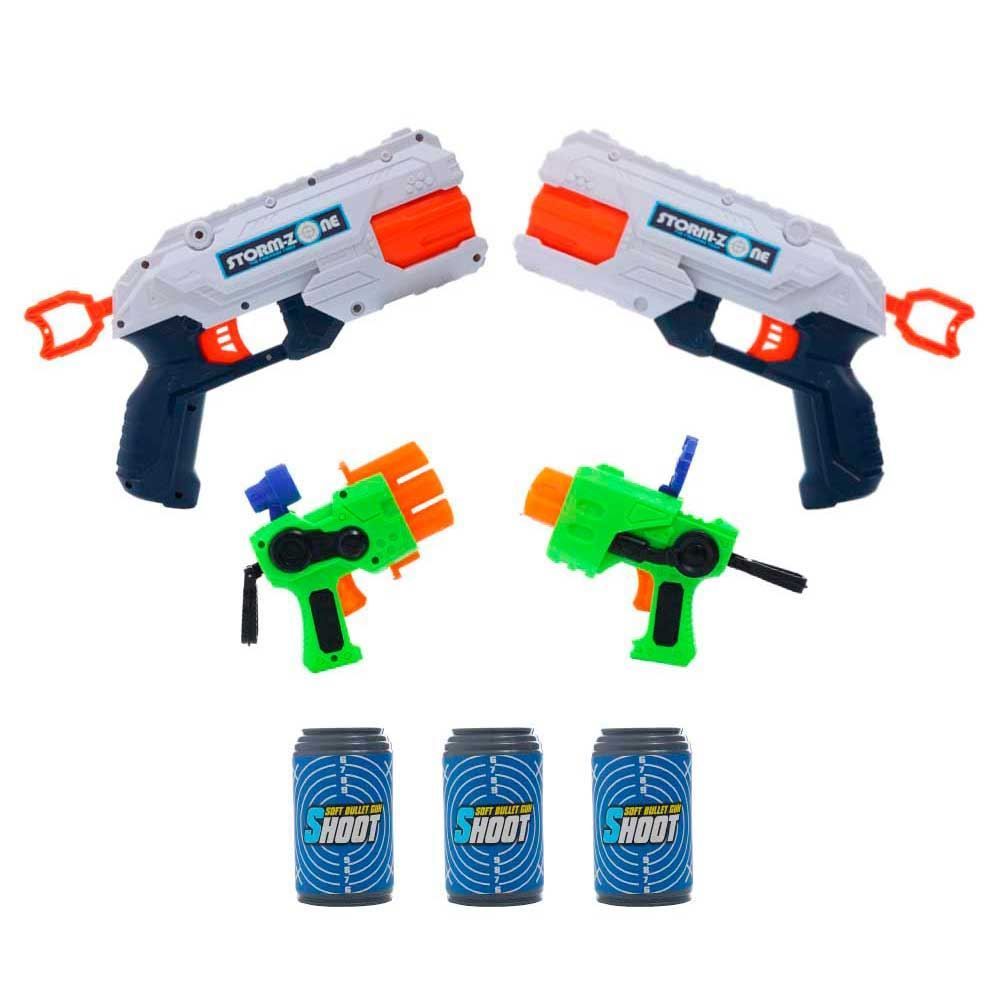 Conjunto 4 Lançadores E Alvos Branco Havan Toys - HBR0307