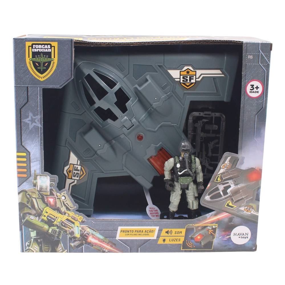 Conjunto Avião Militar e Boneco Havan Toys - ST83590