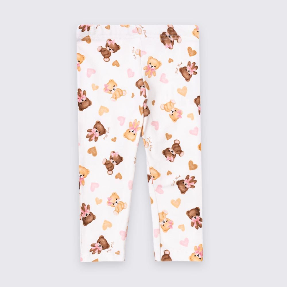 Conjunto Bebê Menina Body e Calça Legging Ursinho Trick Nick