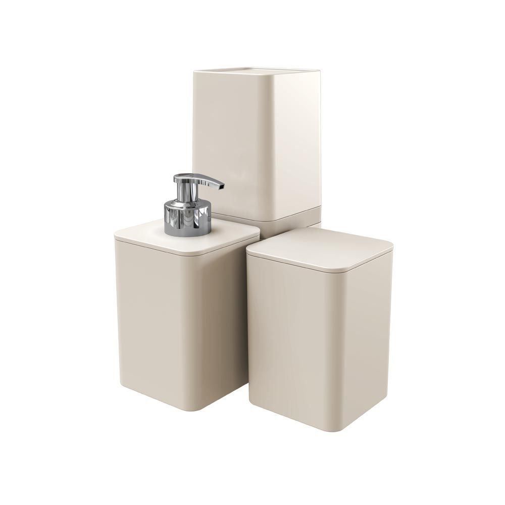 Conjunto de Banheiro Smile Stolf 3 Peças - Bege