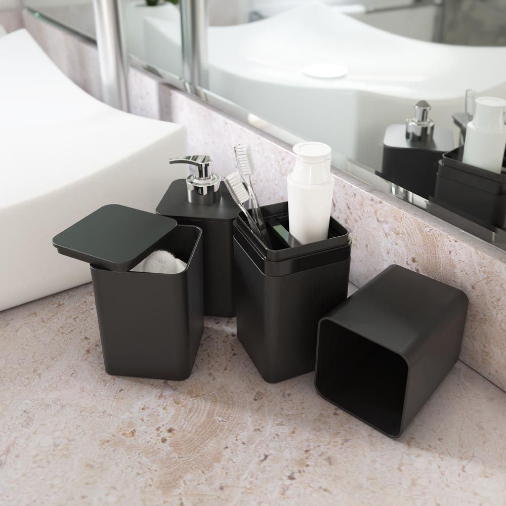 Conjunto de Banheiro Smile Stolf 3 Peças - Preto
