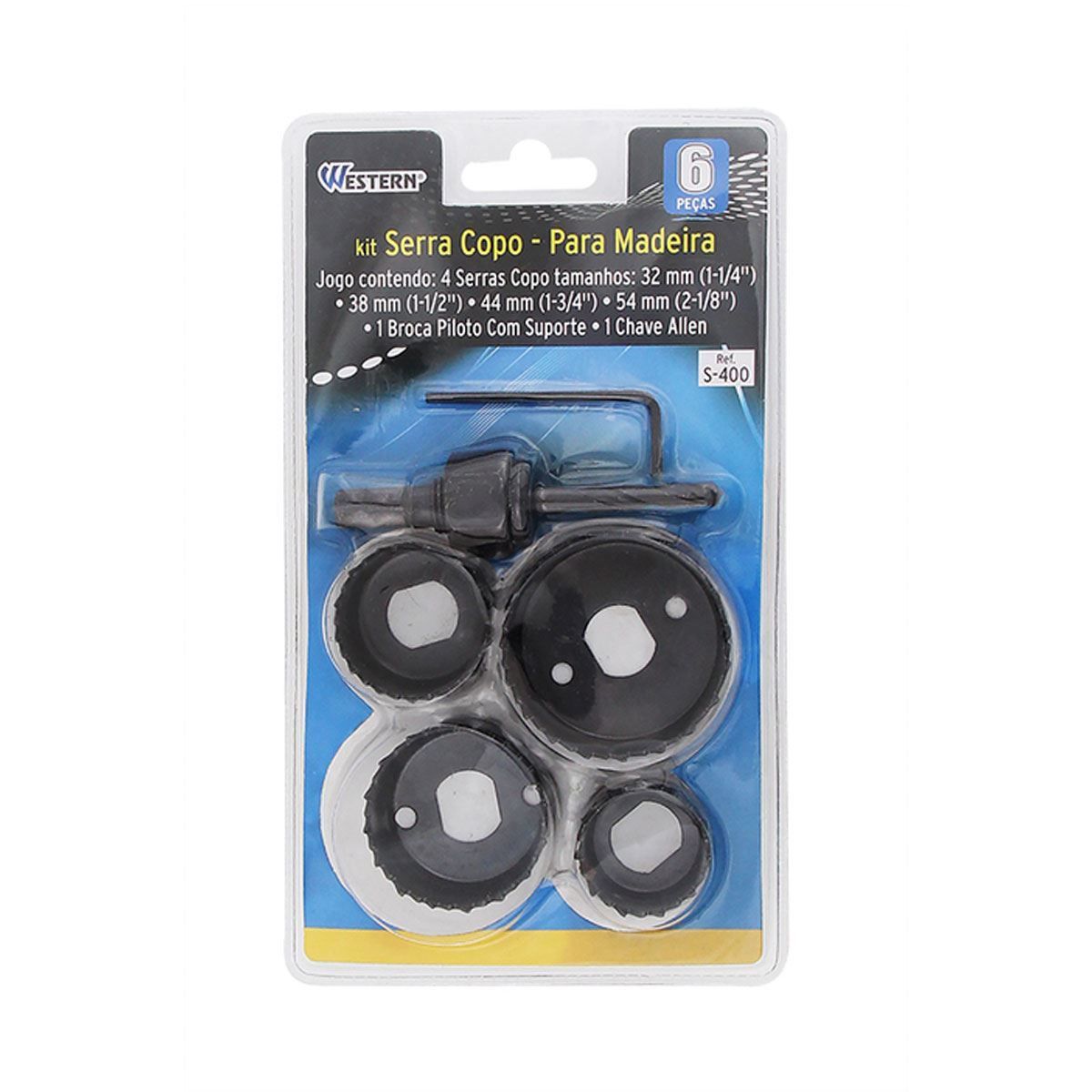 Conjunto de Serra Copo 6 peças S-400 Western  - Preto