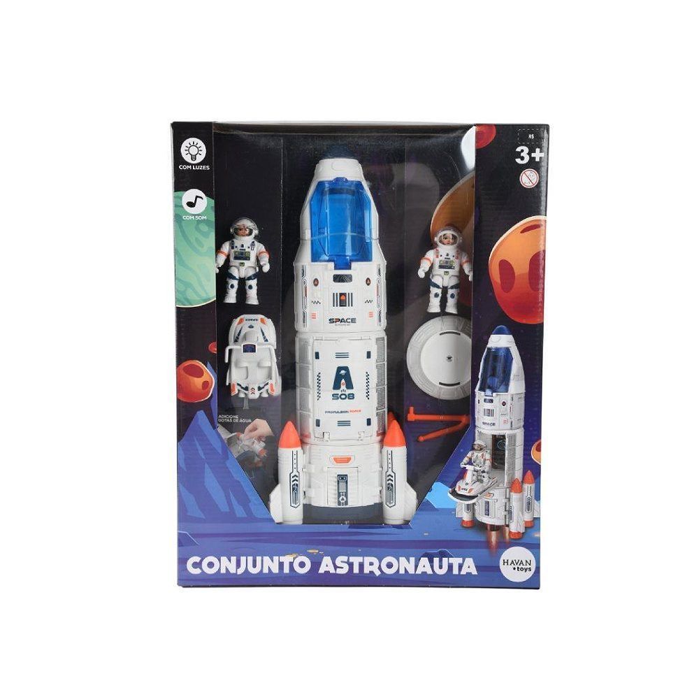Conjunto Foguete com Bonecos Astronautas Havan Toys - HBR0925