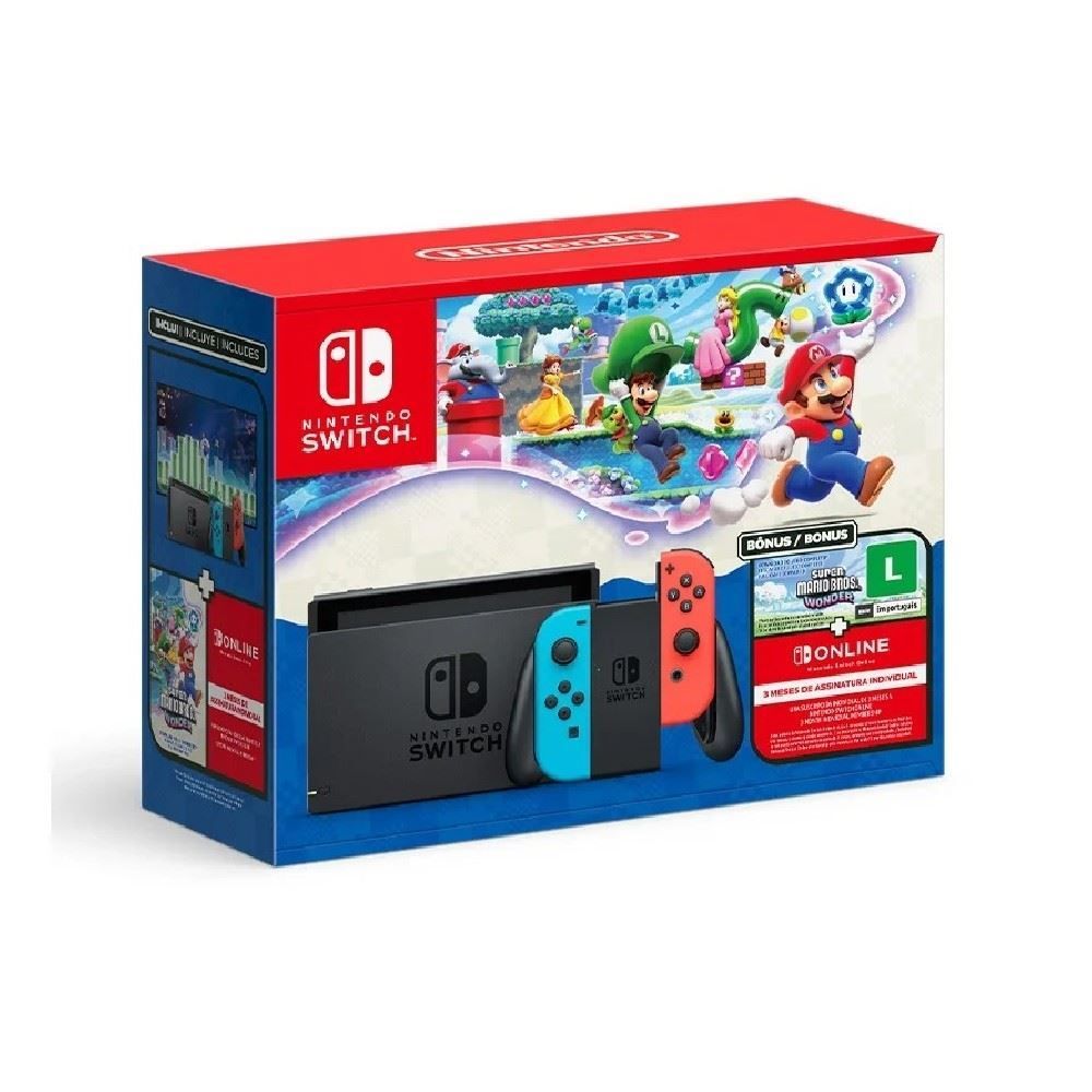 Console Nintendo Switch com Super Mario Bros Wonder Incluso