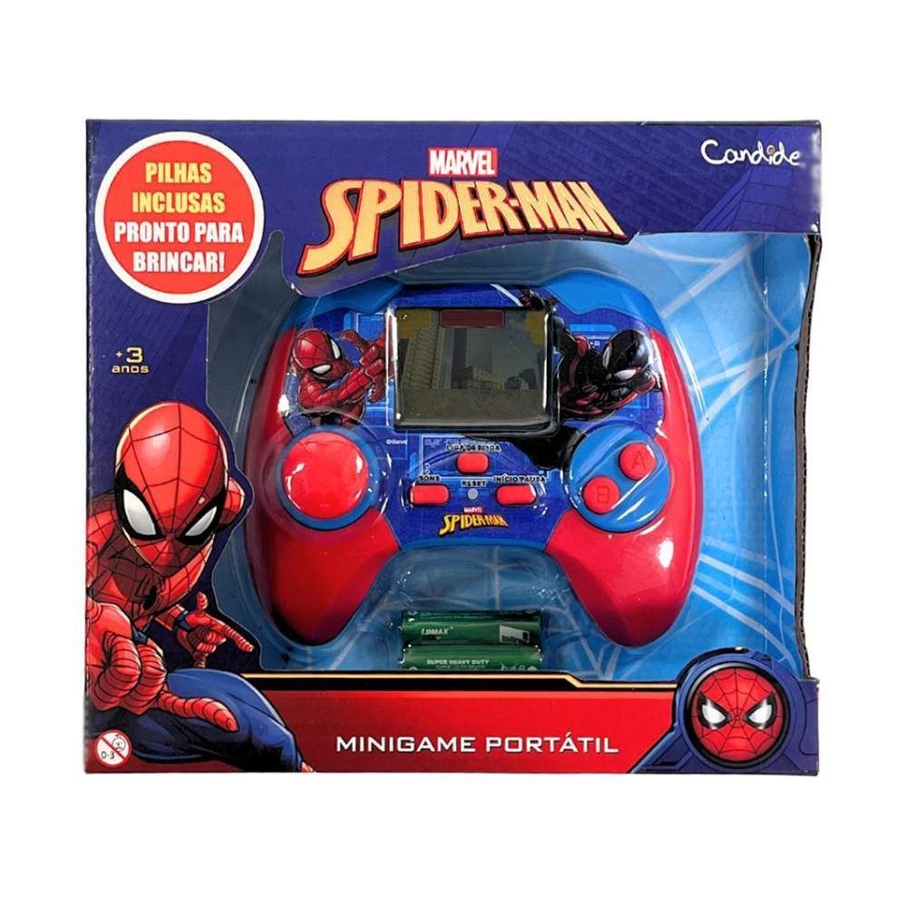 Controle Minigame Portátil Infantil Homem-Aranha Candide - Vermelho