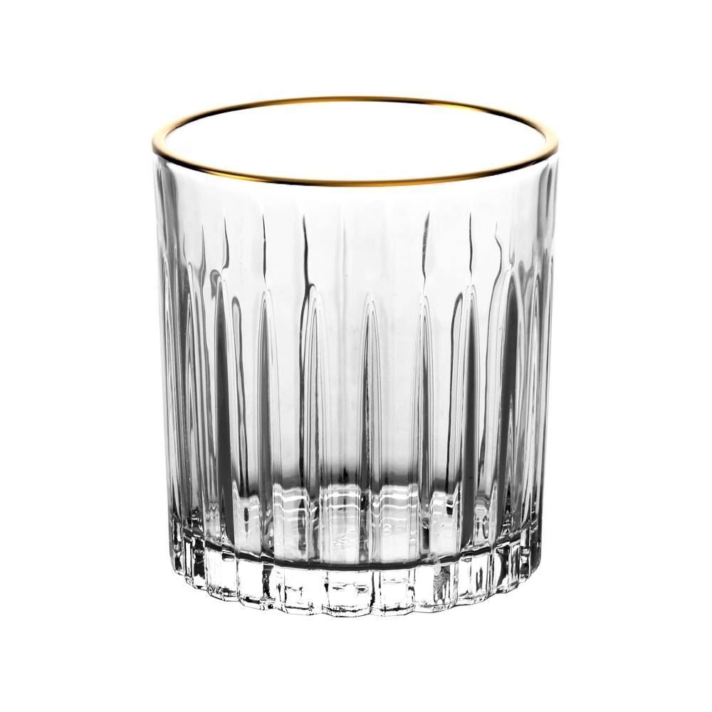 Copo De Whisky Soho Filete Dourado L'hermitage 310 Ml - Vidro