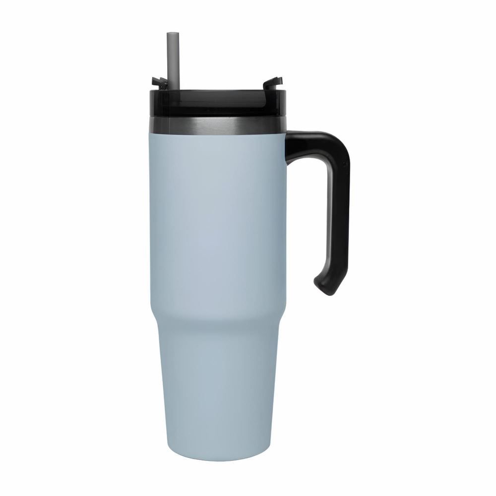 Copo Térmico Slim Com Canudo Wolff 890Ml - Azul