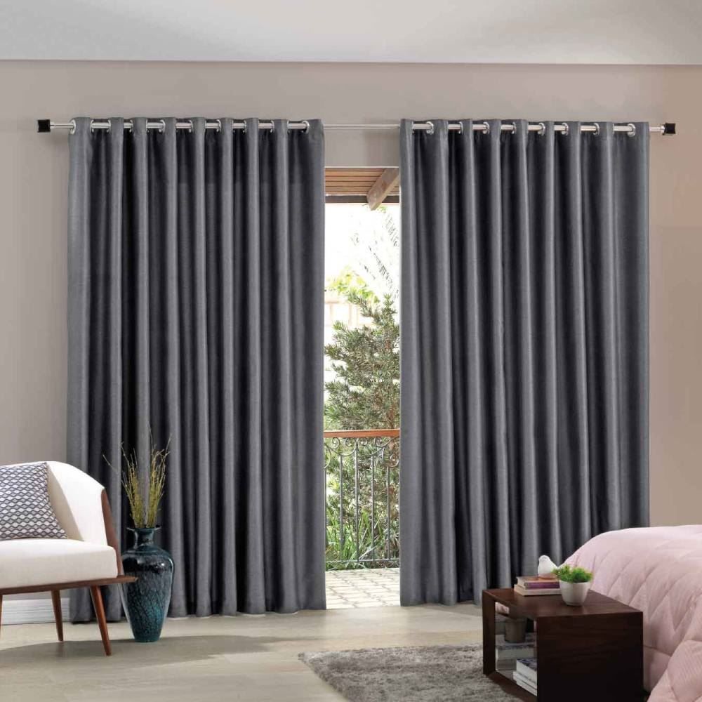 Cortina Corta Luz 5,40X2,80 Tecido Blend Havan Casa - Cinza