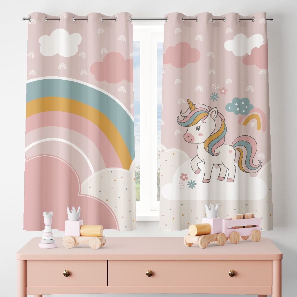 Cortina Infantil para Quarto 2,60X1,70M Havan Baby - UNICORNIO
