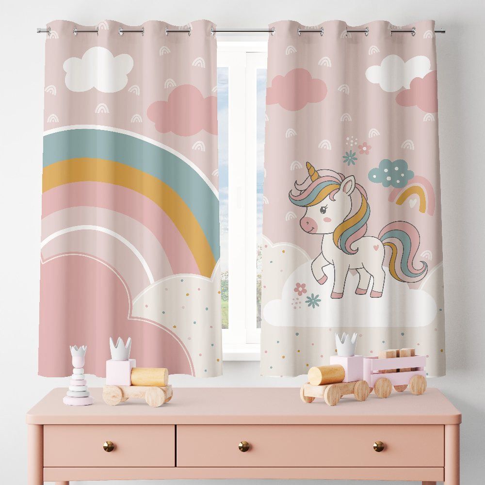 Cortina Infantil para Quarto 2,60X1,70M Havan Baby - UNICORNIO