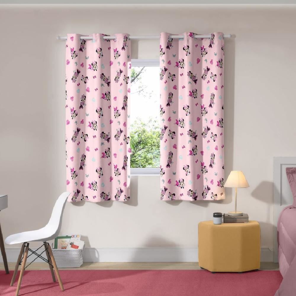 Cortina Rústica Infantil 2,40X1,70 m Havan Casa - Minnie Fresh
