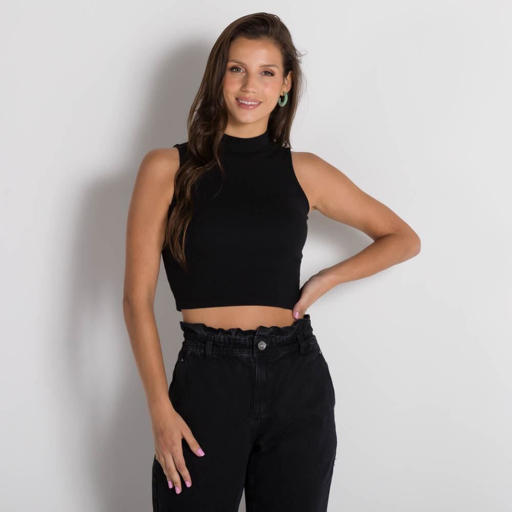 Cropped Em Ribana Gola Alta Regata Boby Blues