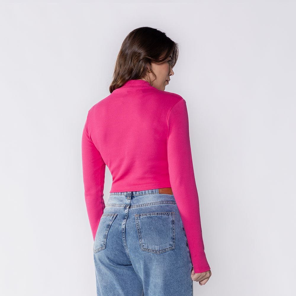 Cropped Feminino Com Gola Alta De Ribana Boby Blues