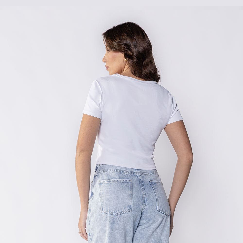 Cropped Feminino Manga Curta Boby Blues