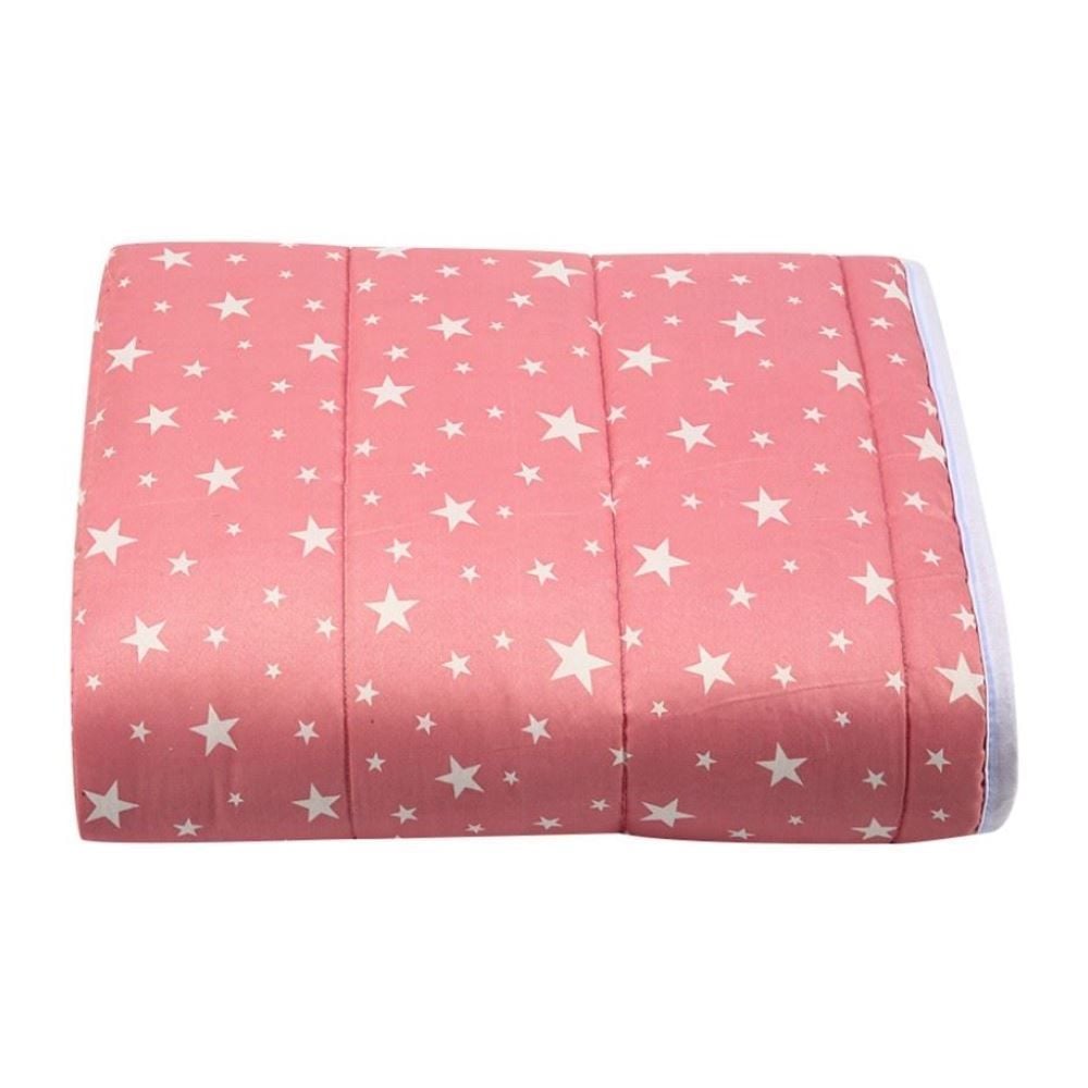 Edredom Casal Microfibra 100% Poliéster Kids Solecasa - Estrelas Rosa