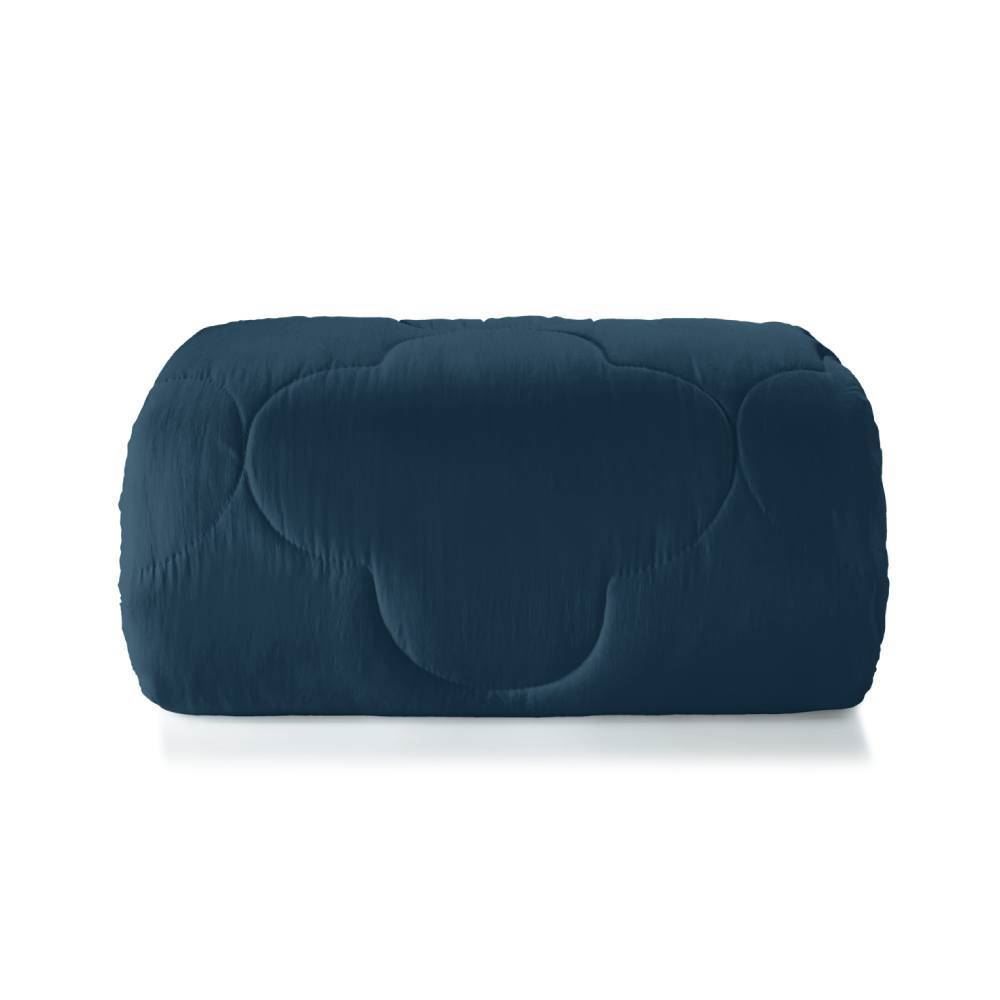 Edredom King 100% Poliéster Elegance Hedrons - Azul Oceano