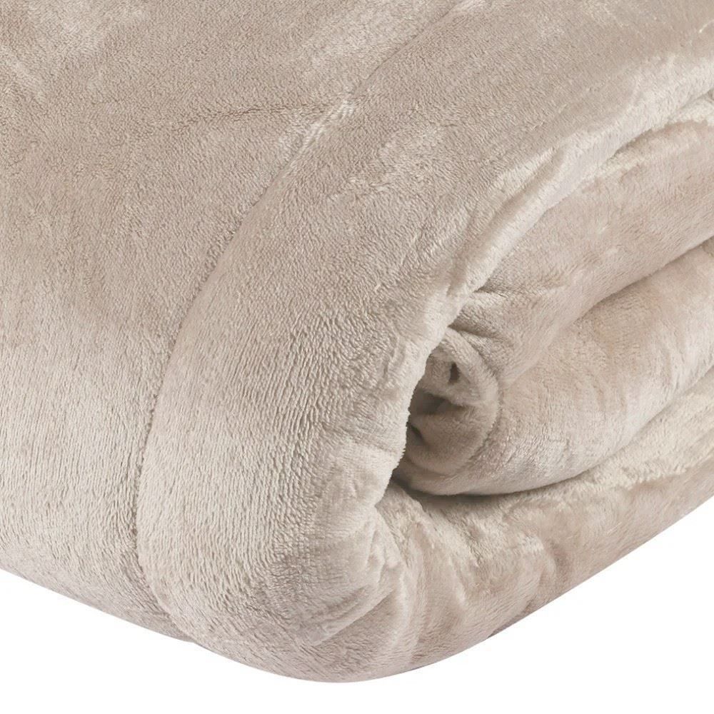 Edredom King 100% Poliéster Plush Provence Havan Casa - Bege