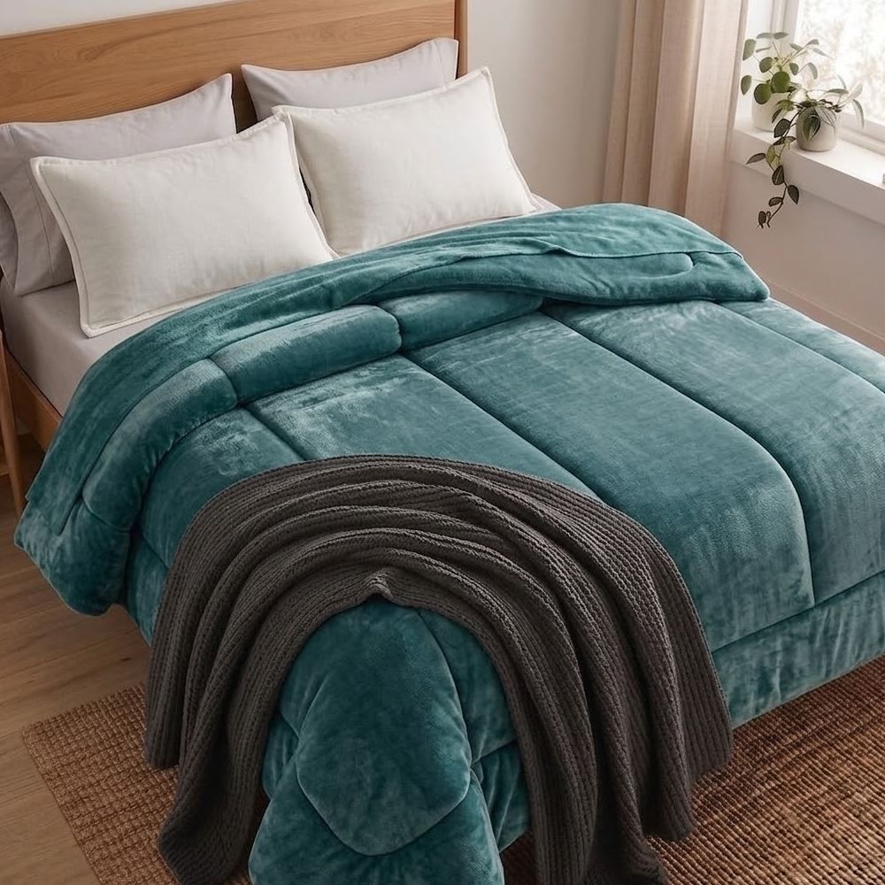 Edredom King Plush Inove Provence Havan Casa - Verde