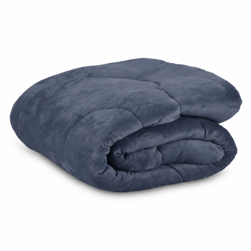 Edredom King Plush Inove Provence Havan Casa - Azul Mariner