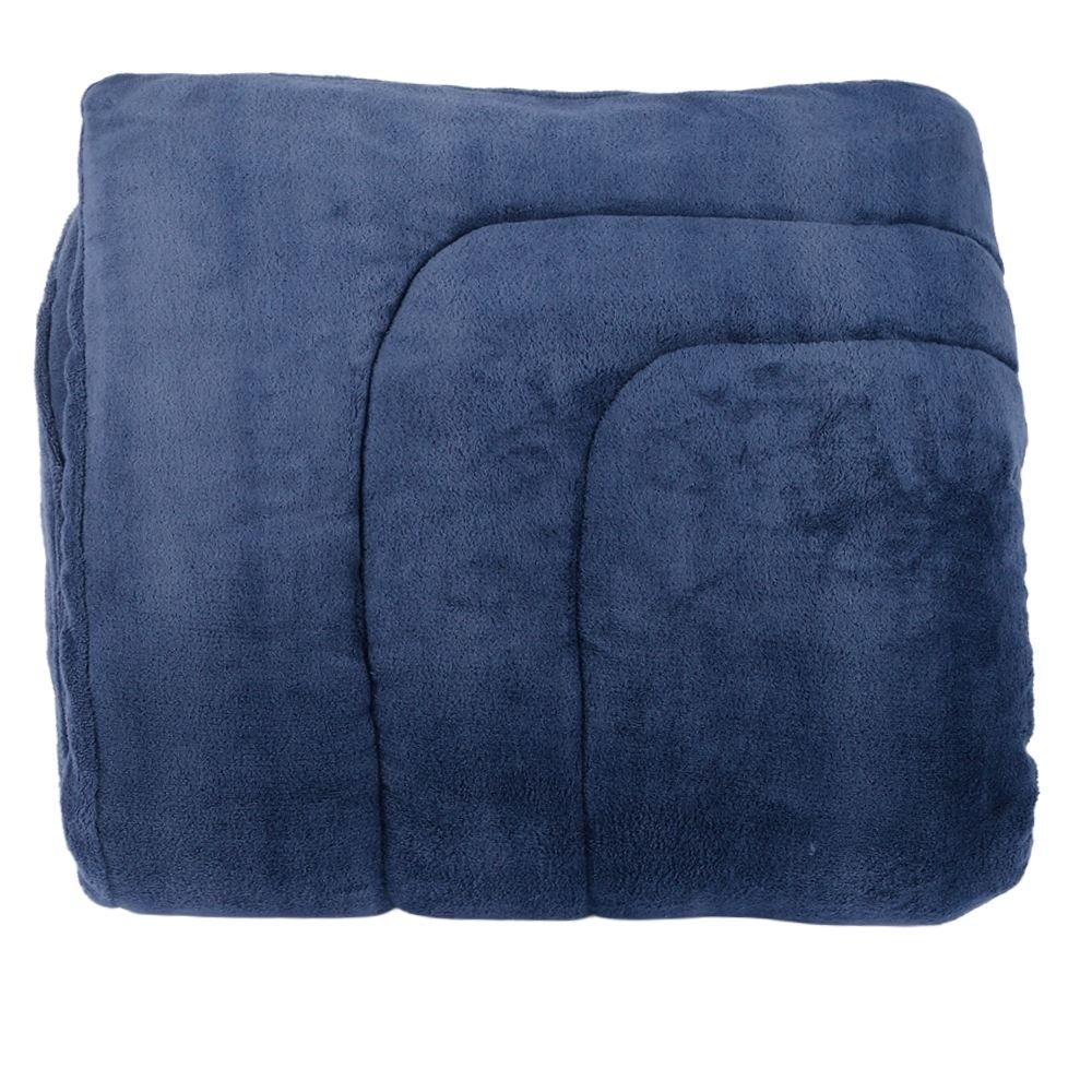 Edredom Provence Liso Casal 1,80M X 2,20 m - Azul Mariner
