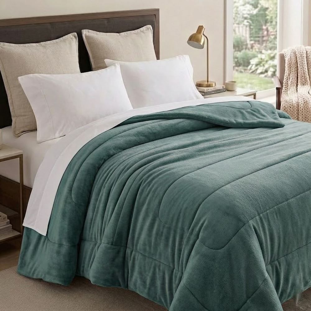 Edredom Provence Liso Queen 2,20M X 2,40M Havan Casa - Verde