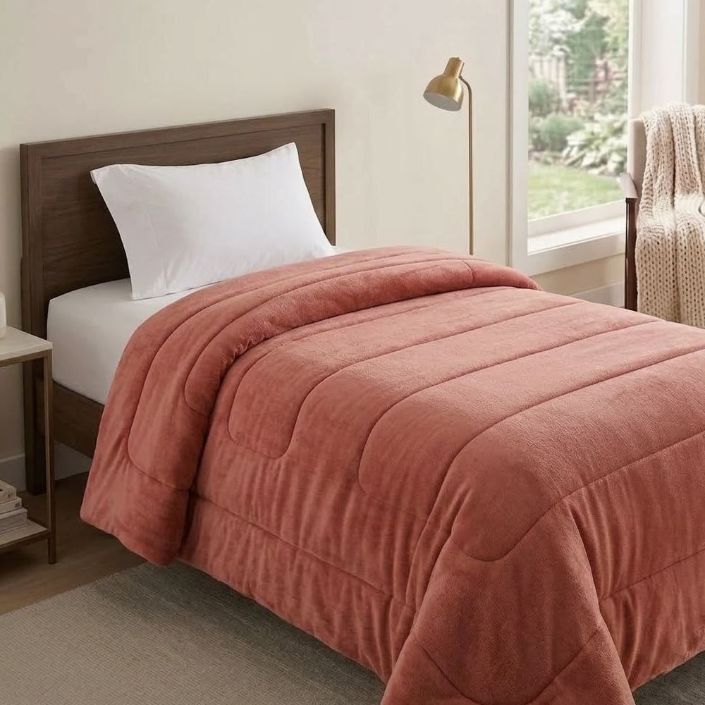 Edredom Provence Liso Solteiro 1,60M X 2,20 m - Argila