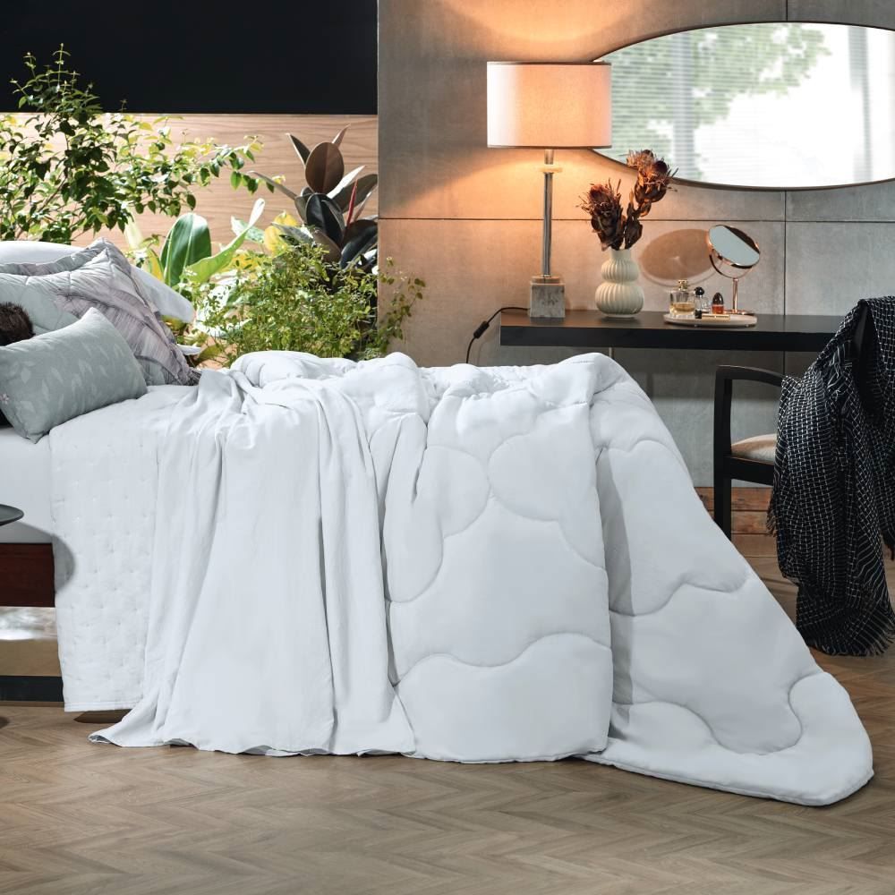 Edredom Queen 100% Poliéster Elegance Hedrons - Branco