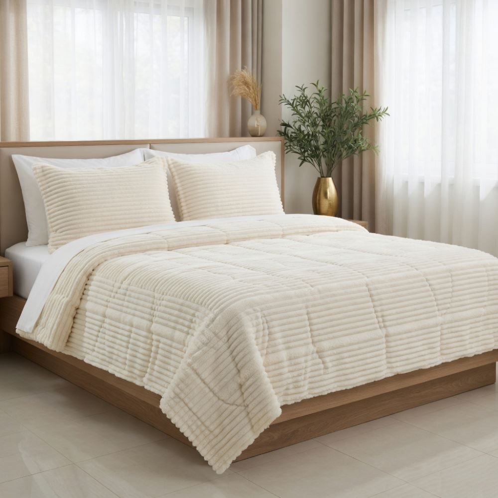 Edredom Queen Amalfi 2,35M X 2,50M Hedrons - Off White