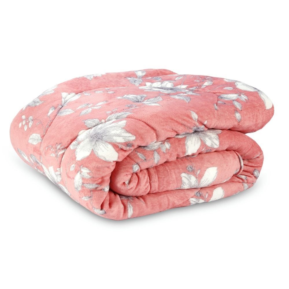 Edredom Queen Plush Inove Provence Havan Casa - Livia Floral Rosa
