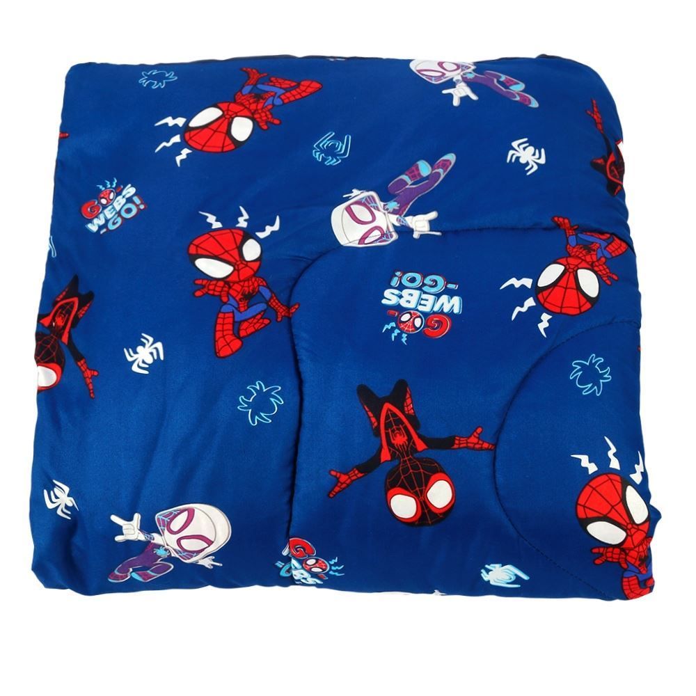 Edredom Solteiro 100% Poliéster Disney Hedrons - Spidey Webs Rotativo