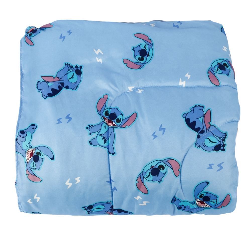 Edredom Solteiro 100% Poliéster Disney Hedrons - Stitch Nope Rotativo