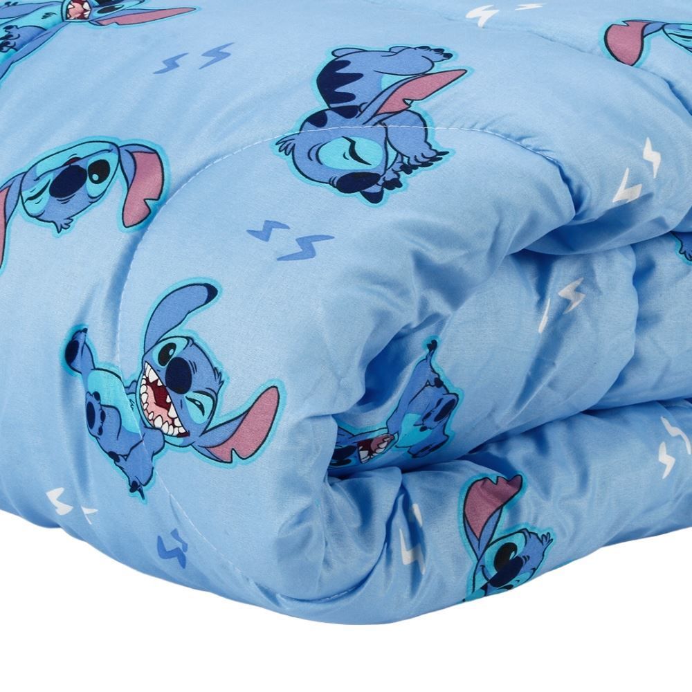 Edredom Solteiro 100% Poliéster Disney Hedrons - Stitch Nope Rotativo
